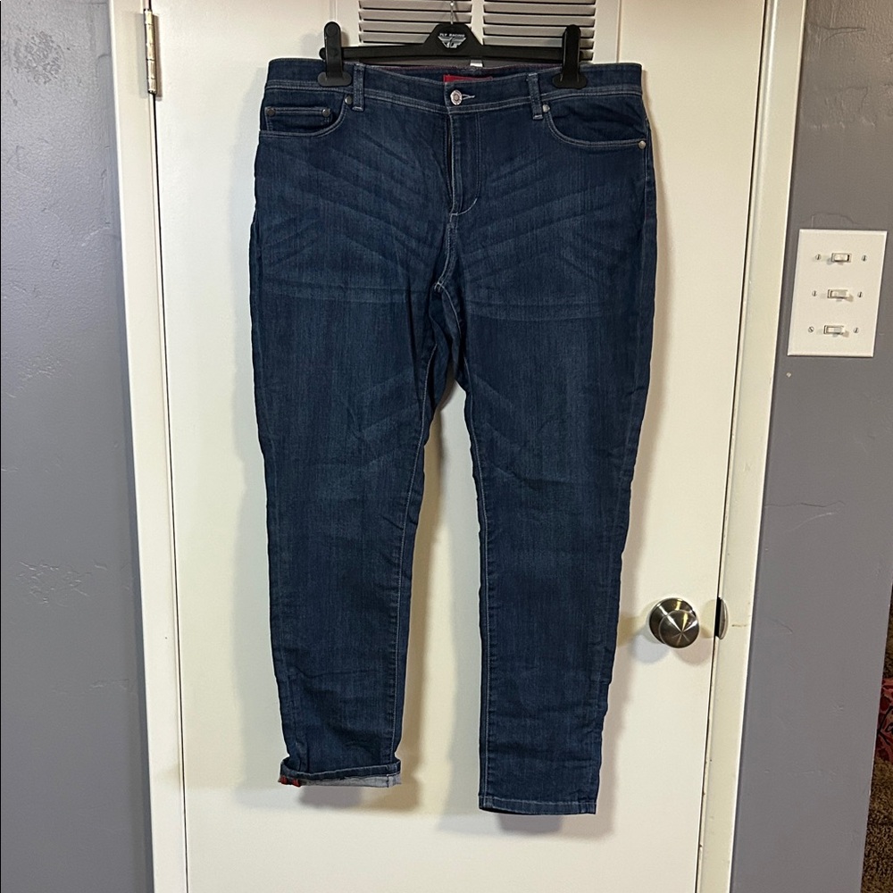 Women's LL bean straight leg jeans.